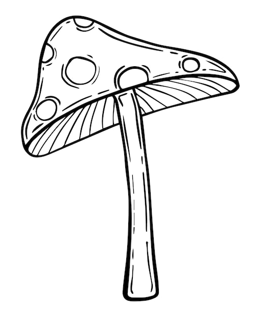 Amanita Trujące Doodle Liniowe