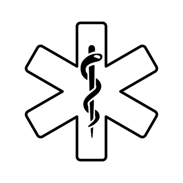 Plik wektorowy ambulance em logo ems ikona ikona linii symbol obrys