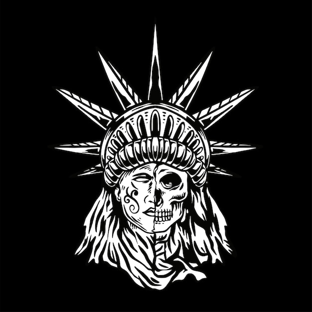 American Liberty Skull Ilustracja Wektor