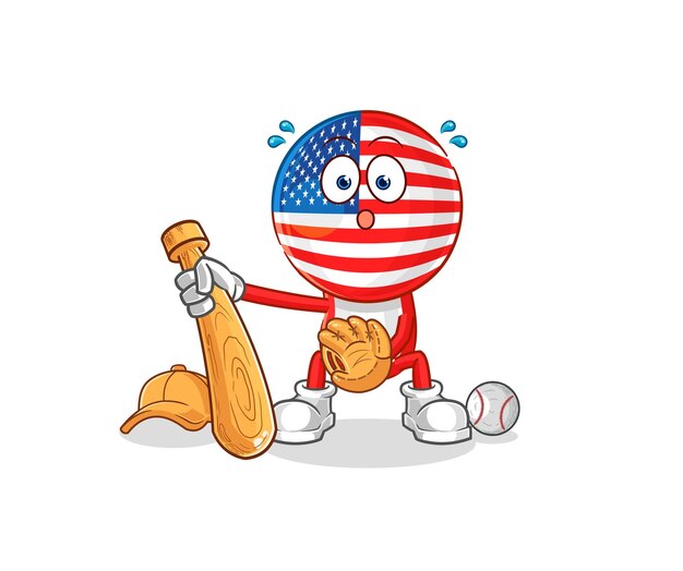 Plik wektorowy ameryka baseball catcher kreskówka kreskówka maskotka wektor