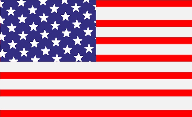Amerykańska Flaga Na Białym Tle, Na Białym Tle Układ Płaski Dla Swoich Projektów.