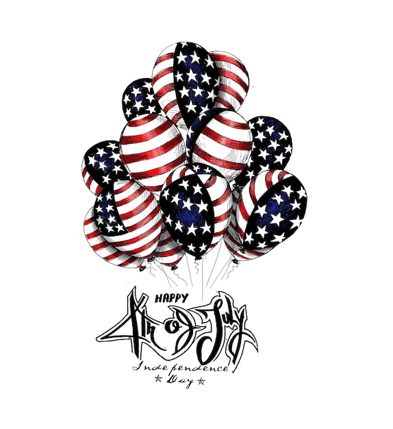 Plik wektorowy amerykański balon z okazji dnia niepodległości 4 lipca