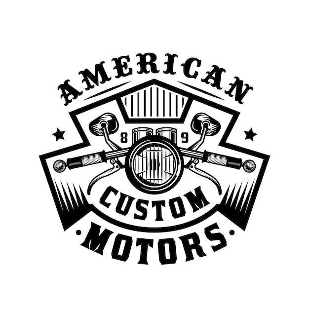 Plik wektorowy amerykański niestandardowy motocykl vintage odznaka emblemat