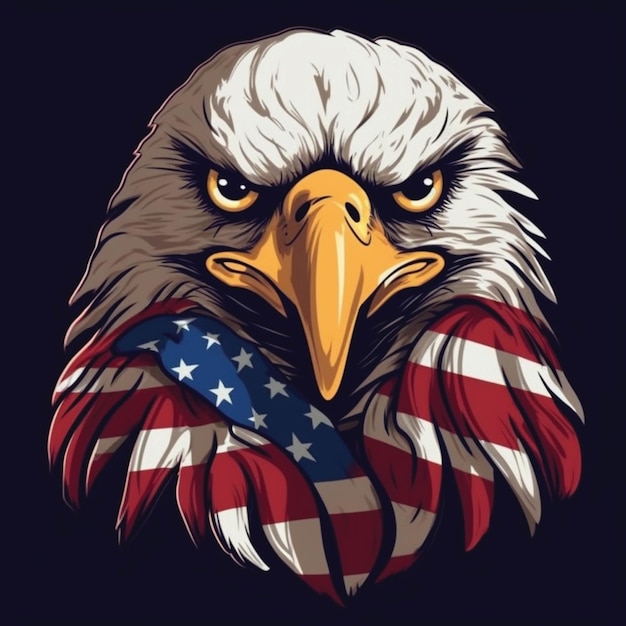 Amerykański Orzeł USA Patriotyczny 4 lipca Dzień Pamięci Amerykańska Flaga USA Projekt