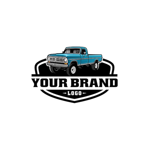 Amerykański Pick-up Truck Ilustracja Logo Wektor