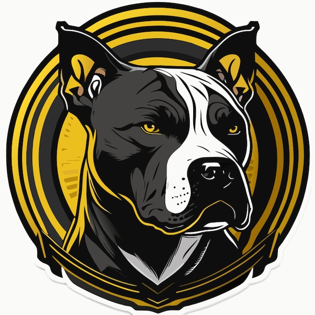 Amerykański Pit Bull Terrier Naklejka Ilustracja Wektorowa