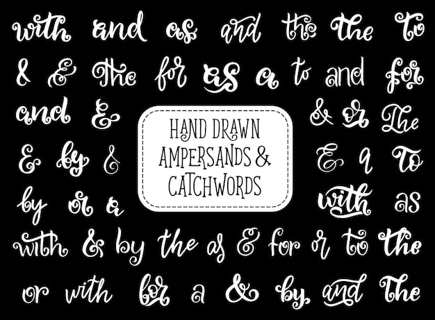 Ampersand lub hasło napis vintage czcionka