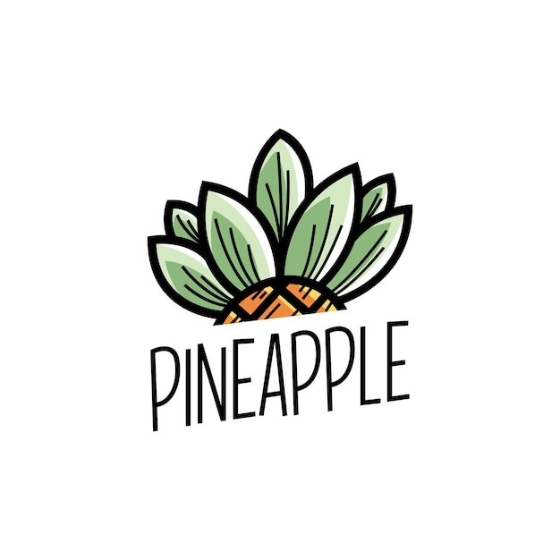 Ananas Logo Design Concept Vector