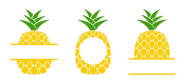 Ananas Nazwa Ramki Wektor Ilustracja Monogram Ananasa Projekt