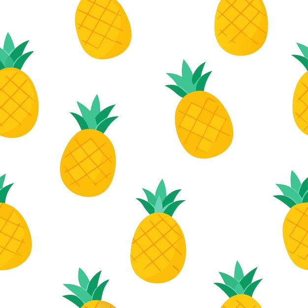 Ananas owoc bezszwowy wzór wektorowy sztuka i ilustracja