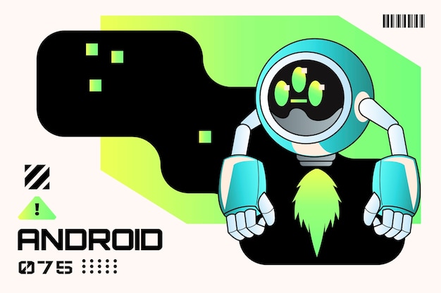Android robot z futurystycznym projektem