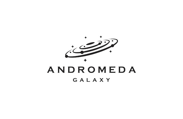 Plik wektorowy andromeda galaxy logo ikona projekt szablon płaski wektor