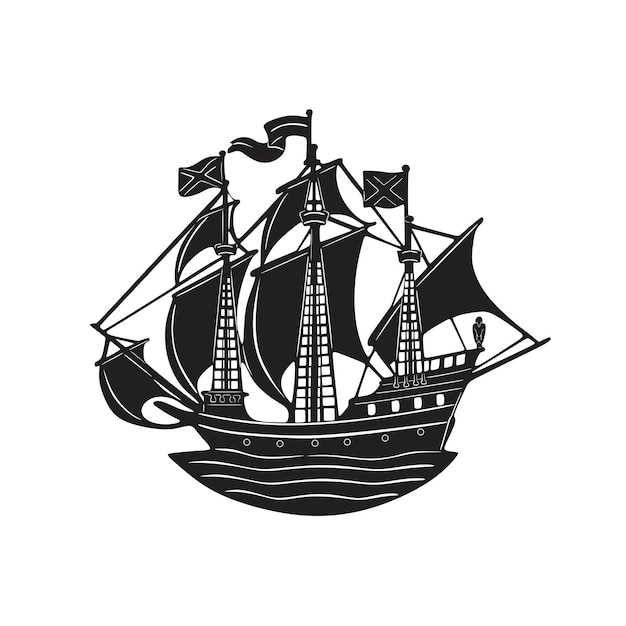 Plik wektorowy anglia żaglówka logo pieczęć ręcznie robiona sylwetka