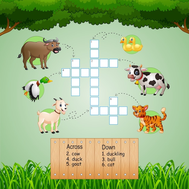 Animal Crossword Puzzles For Kids Games