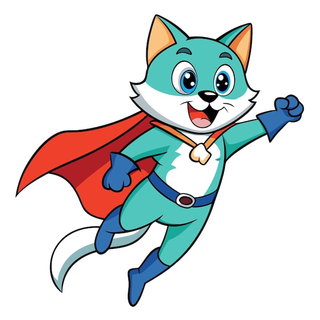 Anime Cat zabawna ilustracja kreskówkowa
