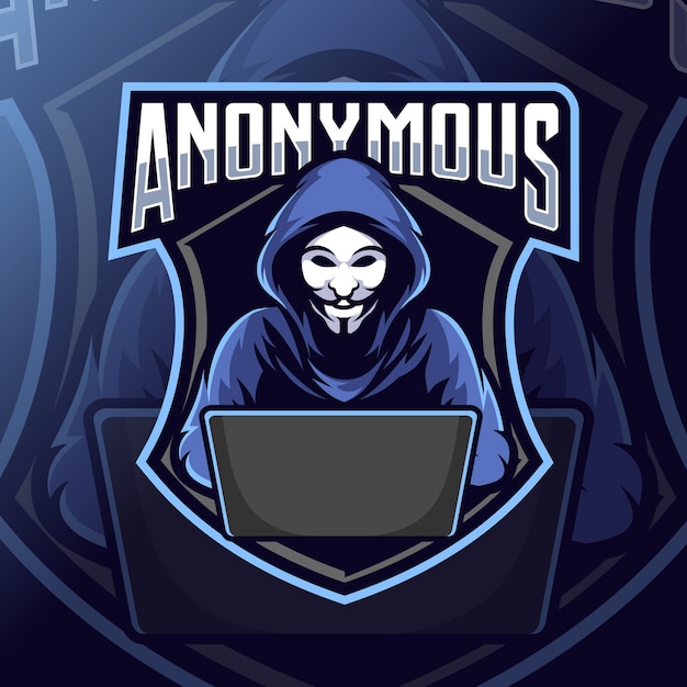 Plik wektorowy anonimowe logo esport maskotki