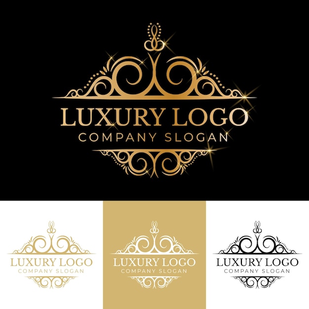 Antyczne retro luksusowe wiktoriańskie kaligraficzne logo z ozdobną ramą