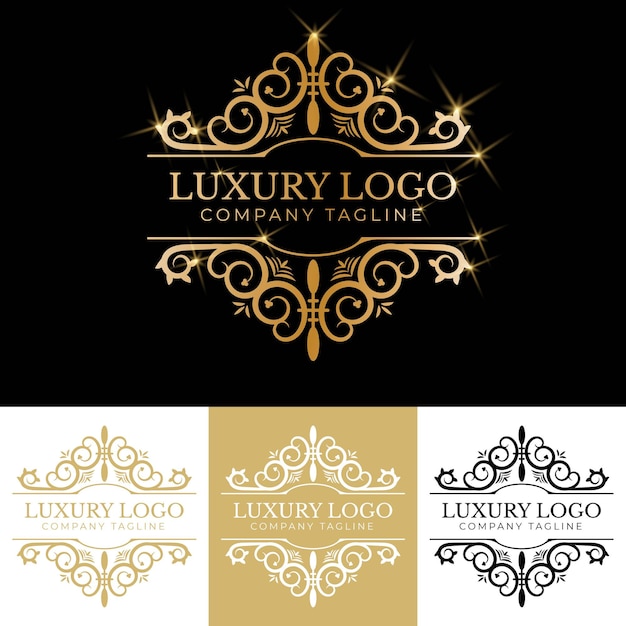 Antyczne retro luksusowe wiktoriańskie kaligraficzne logo z ozdobną ramą