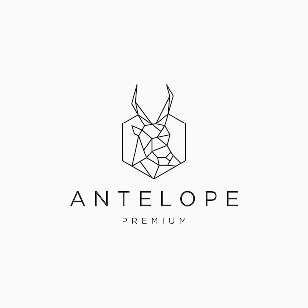 Antylopa Logo Wektor Ikona Szablon Projektu