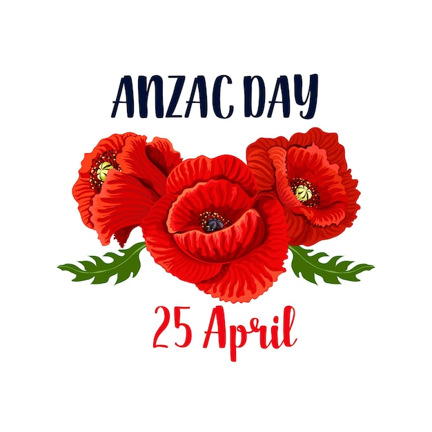 Plik wektorowy anzac day poppy wektor 25 kwietnia australijska ikona