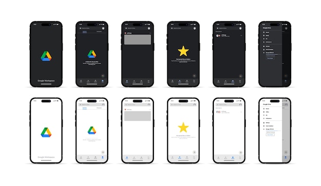 Aplikacja Google Drive Interfejs aplikacji mobilnej Logo disk Interfejs lekki Google Drive Przechowywanie w chmurze Przechowywanie w Internecie Układ przechowywania w chmurze Układ aplikacji mobilnej Przechowywanie plików w chmurze