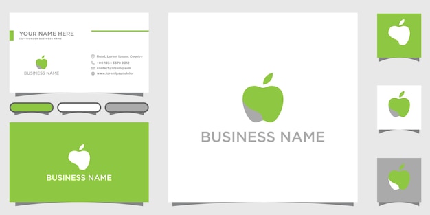 Apple Logo Design Vector z wizytówką Tamplate