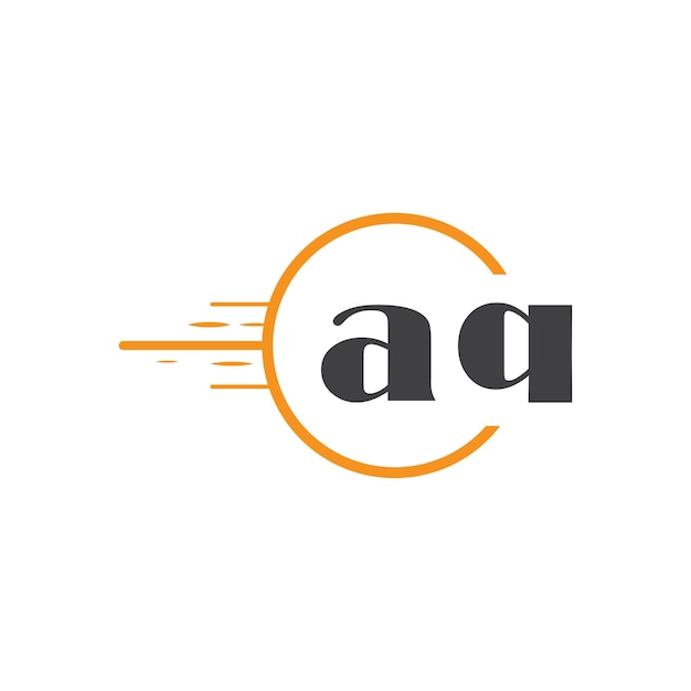 aq początkowe logo monogramu z wzorem w stylu okręgu