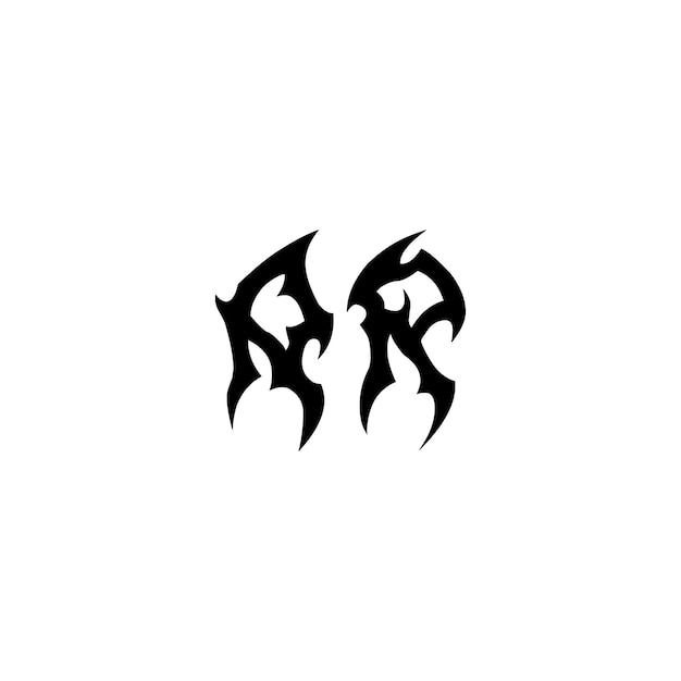 Ar Monogram Logo Design List Tekst Nazwa Symbol Monochromatyczne Logotyp Alfabet Znak Proste Logo