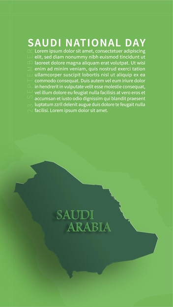 Arabia Saudyjska Mapa Święto Narodowe 23 września