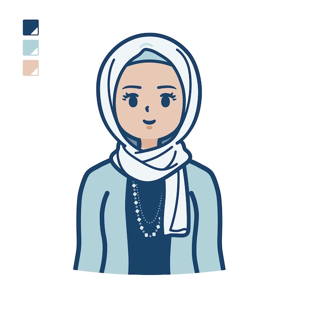 Arabska kobieta w swobodnym stylu z obrazami górnej części ciała
