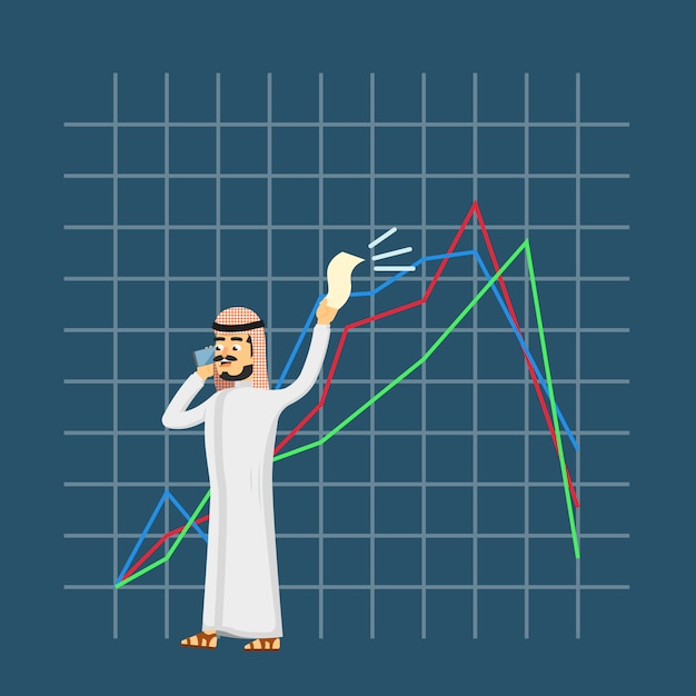 Arabski Biznesmen Mówi Na Telefonie