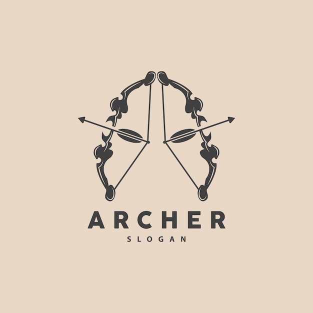 Archer Logo łucznictwo Strzałka Wektor Elegancki Prosty Minimalistyczny Projekt Ikona Symbol Ilustracja Szablonu