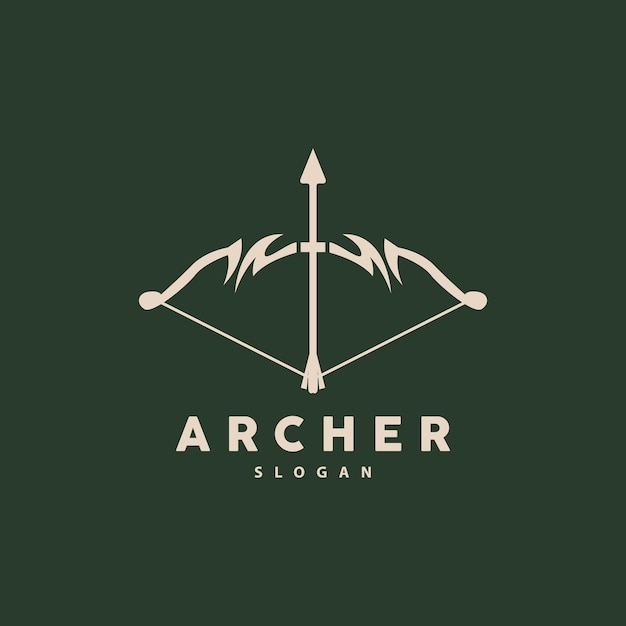 Archer Logo łucznictwo Strzałka Wektor Elegancki Prosty Minimalistyczny Projekt Ikona Symbol Ilustracja Szablonu