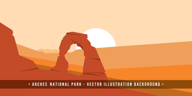 Arches National Park Ilustracja Wektorowa Tło Krajobrazu