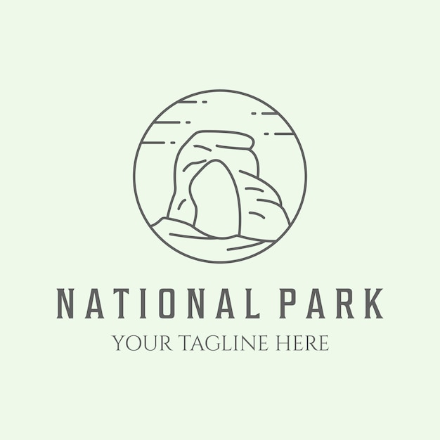 Arches Park Narodowy Projekt Minimalistyczny Projekt Ilustracja Logo Sztuki Linii