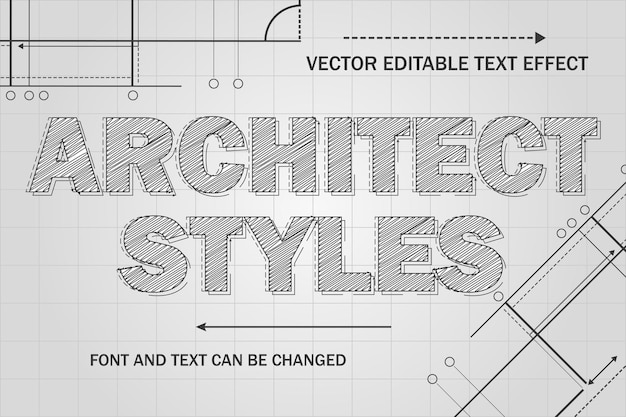 Architekt Rysunek Plan Edytowalny Efekt Tekstowy Czcionki Inżynierskie Style Architektoniczne Szablon Sztuka