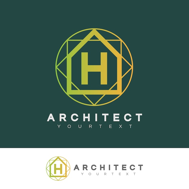 Architekt Wstępna Litera H Projektowanie Logo