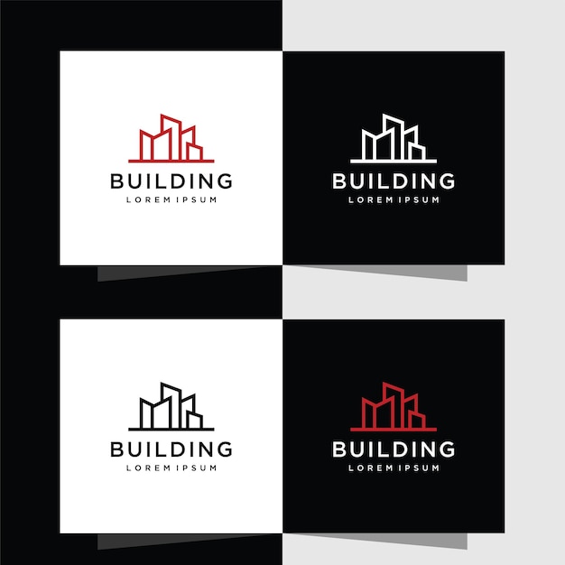 Architektura budynku symbol projektu logo nieruchomości