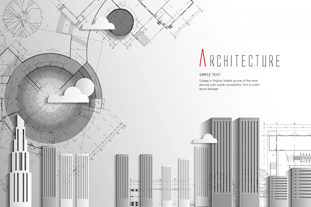 Plik wektorowy architektura i projekt background.paper art style.