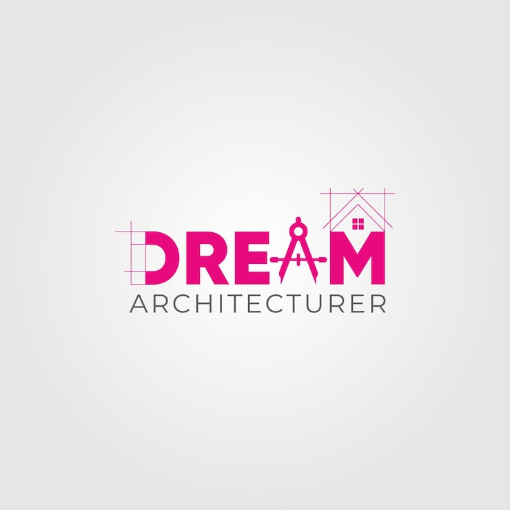 Wektor architektura marzeń kreatywny koncepcja logo design.