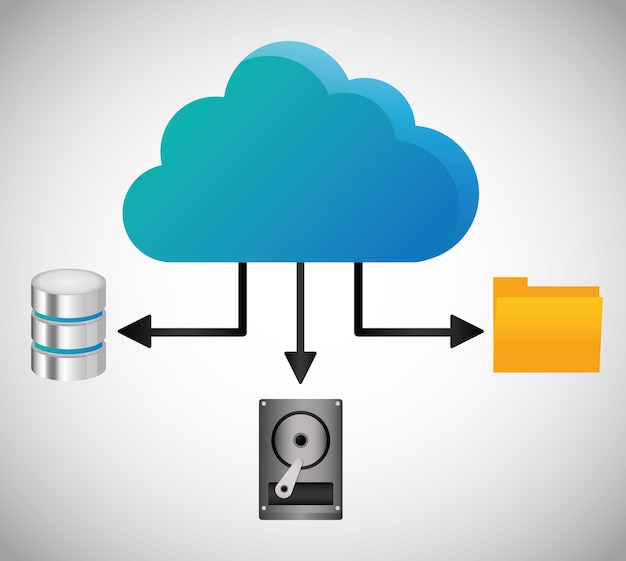 Archiwizator plików centrum danych web hosting ikona cloud computing