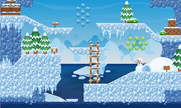 Plik wektorowy arctic game tileset