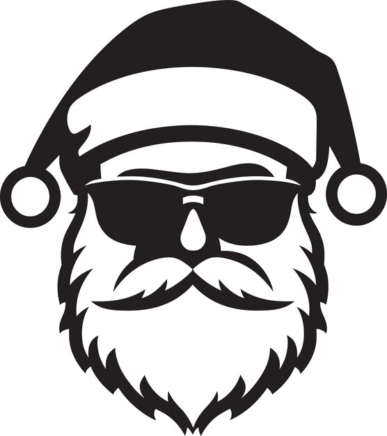 Plik wektorowy arctic style black logo icon of cool santa slick kris kringle cool santa vector w kolorze czarnym