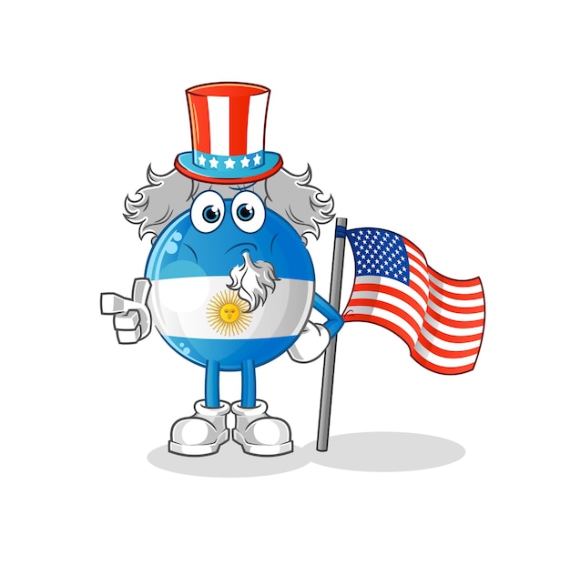 Argentyna flaga znak wuja sam. kreskówka maskotka wektor