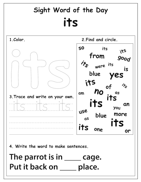 Arkusz Edukacyjny Sight Words Do Nauki W Przedszkolu I Szkole Podstawowej, Kolorowanki Dla