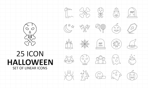 Arkusz Ikon Halloween Pixel Perfect Icons