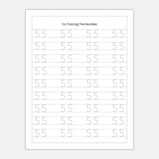 Plik wektorowy arkusz kalkulacyjny śledzenia liczb i kolorowania słów liczbowych dla dzieci w wieku przedszkolnym