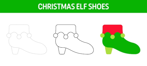 Arkusz śledzenia I Kolorowania Butów Elfów Dla Dzieci