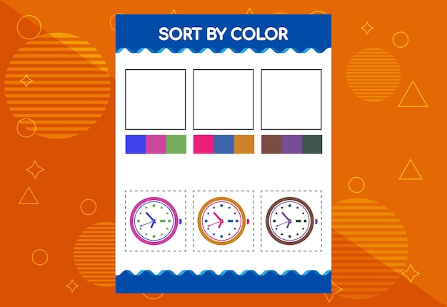 Arkusz Sortowania Według Kolorów Dla Dzieci Dobry Do Projektów Szkolnych I Przedszkolnych Arkusz Edukacyjny