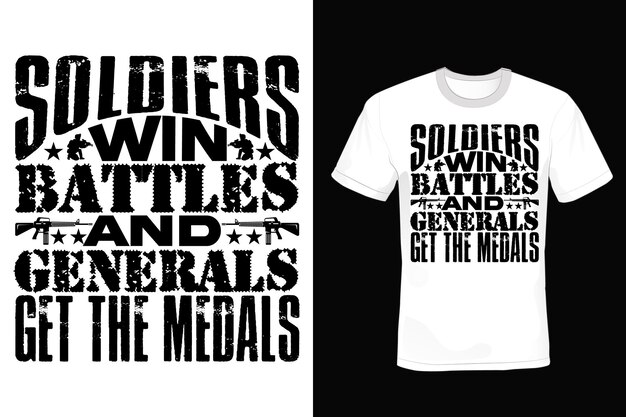 Army T Shirt Projekt Typografii Vintage
